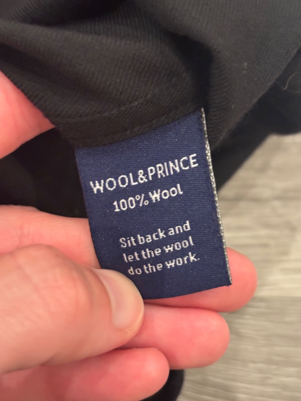 Wool & Prince 170 Button-Down Shirt Black Twill 100% Wool Mens M - Picture 6 of 8